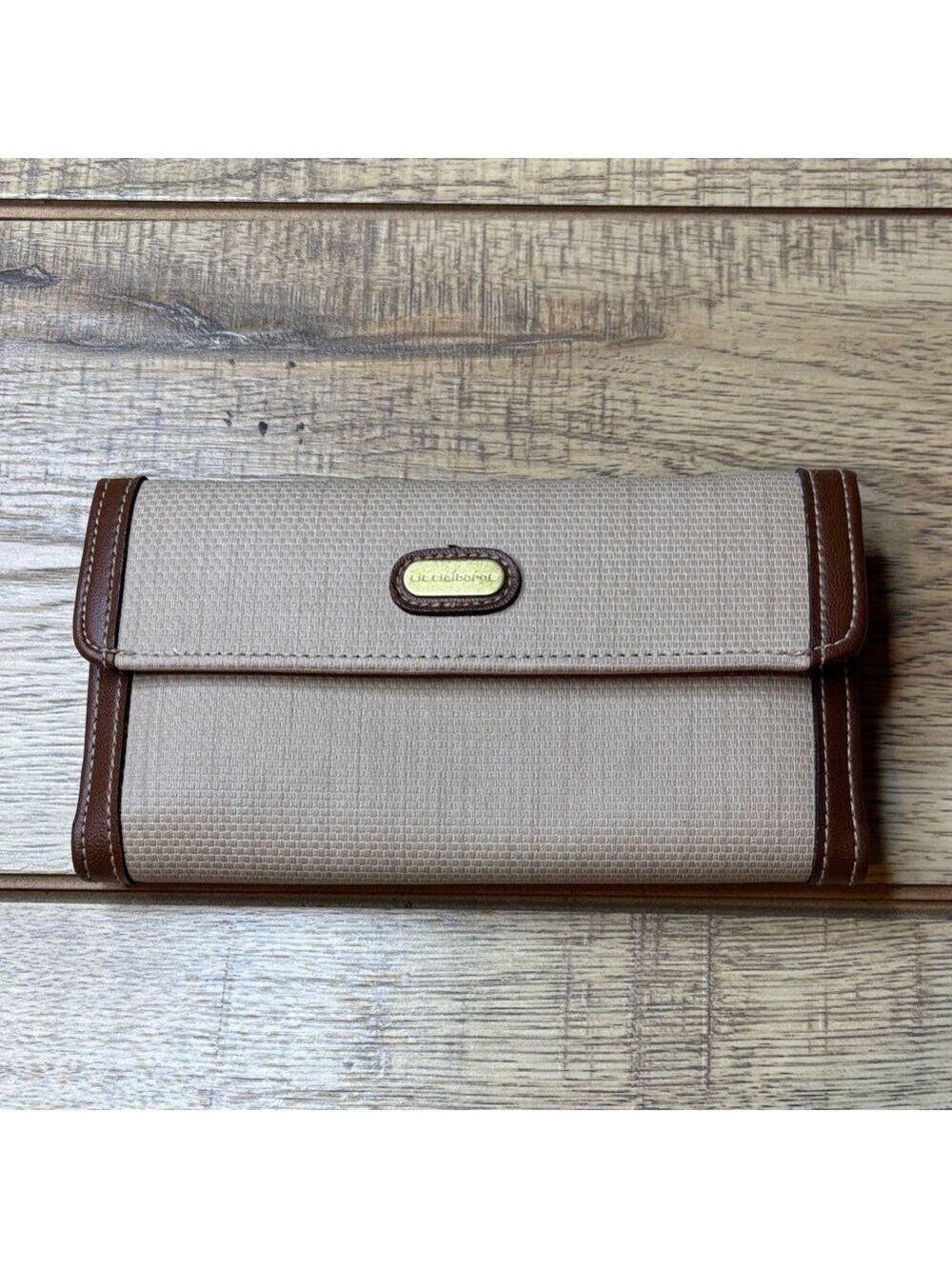 Liz Claiborne Tan and Brown Wallet & Checkbook-NWOT